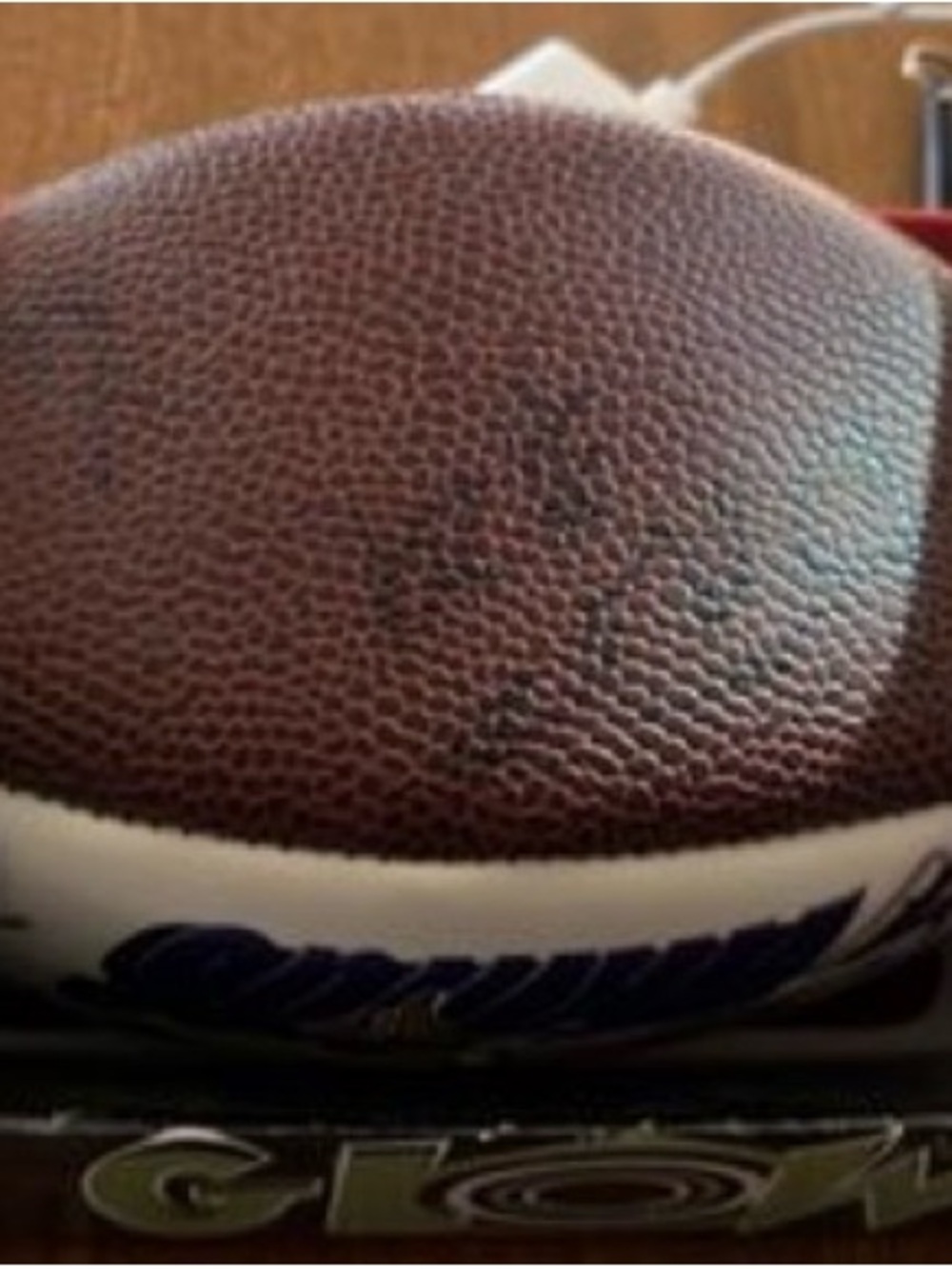 Brown Pebbled Football with White Accents